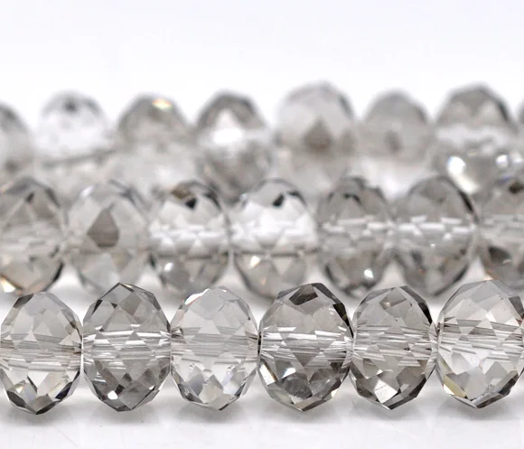 DoreenBeads французские серые граненые бусины из хрустального стекла 8x6 мм около 360 шт.