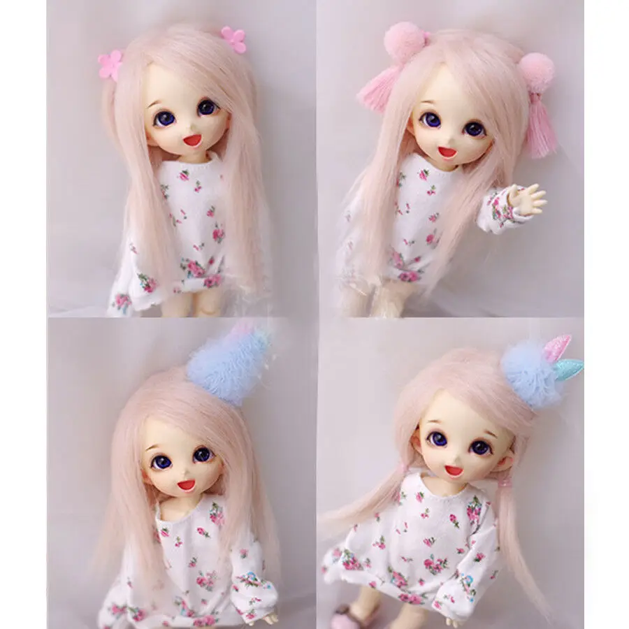 [Wamami] детский розовый длинный шерстяной парик/волосы 1/6 AOD SD DZ BJD Dollfie 16 17 см|Куклы| |