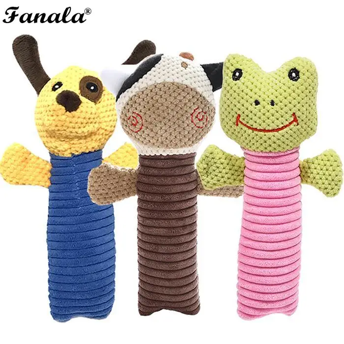 Funny Cartoon Pet Dog Chewing Toy Multicolor Animal Plush Sound Squeake Frog Shape Cow | Дом и сад