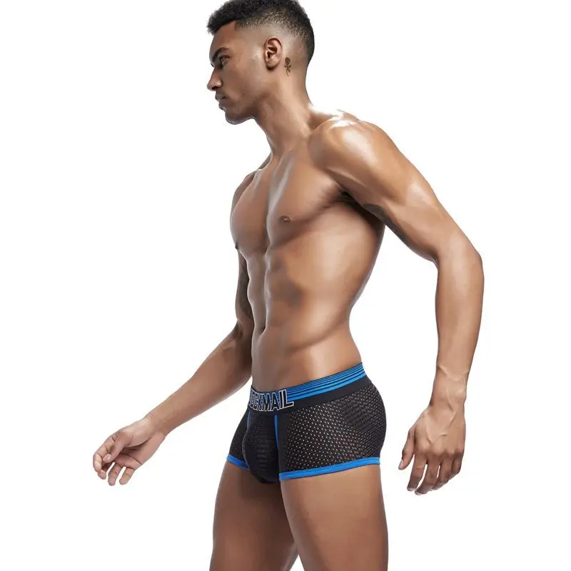 10 шт./лот JOCKMAIL Мужское нижнее белье сетка Qucik сухие сексуальные боксеры для мужчин
