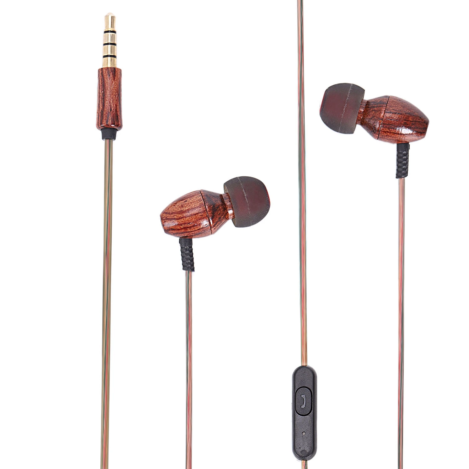 Kubite Super Bass деревянные наушники вкладыши звуковые креативные провода беруши для