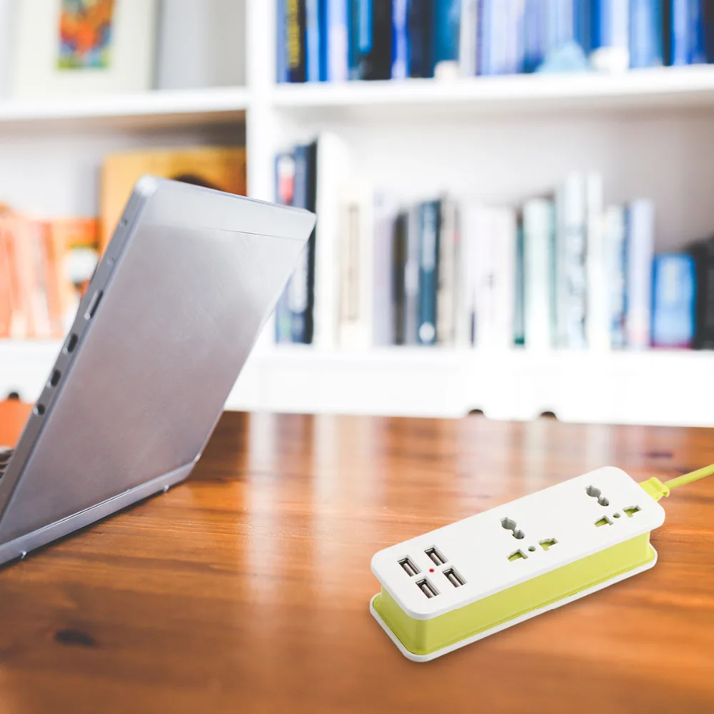 Сетевой удлинитель Powstro с 4 USB портами и 2 розетками переменного тока 5 В А 110 220
