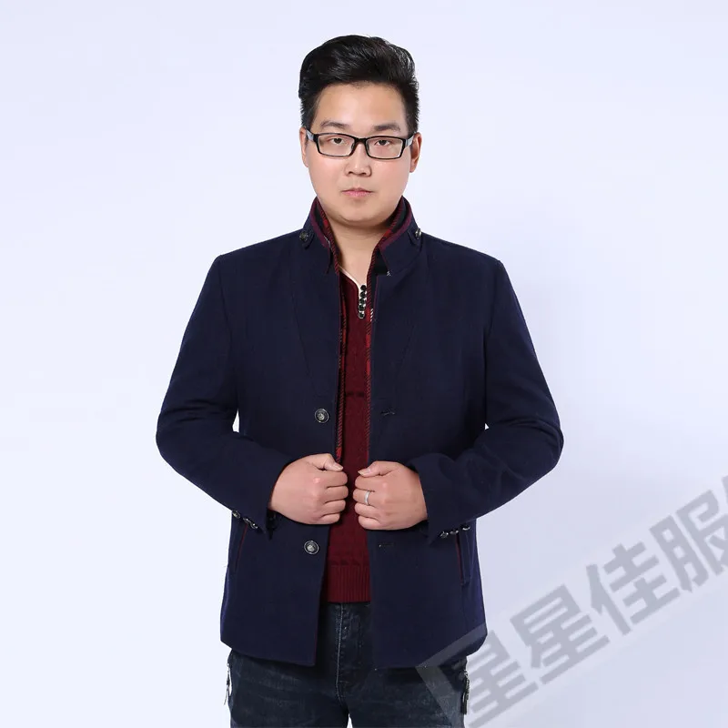 Пальто мужское шерстяное с длинным хлопковым воротником 10XL 9XL 8X 2018 | Мужская