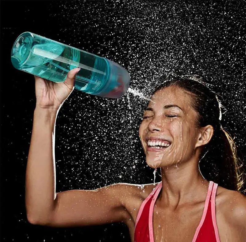 Creative Spray Water Bottle Portable Atomizing Bottles Outdoor Sports Gym Drinking Drinkware Shaker 400ML 600ML | Дом и сад