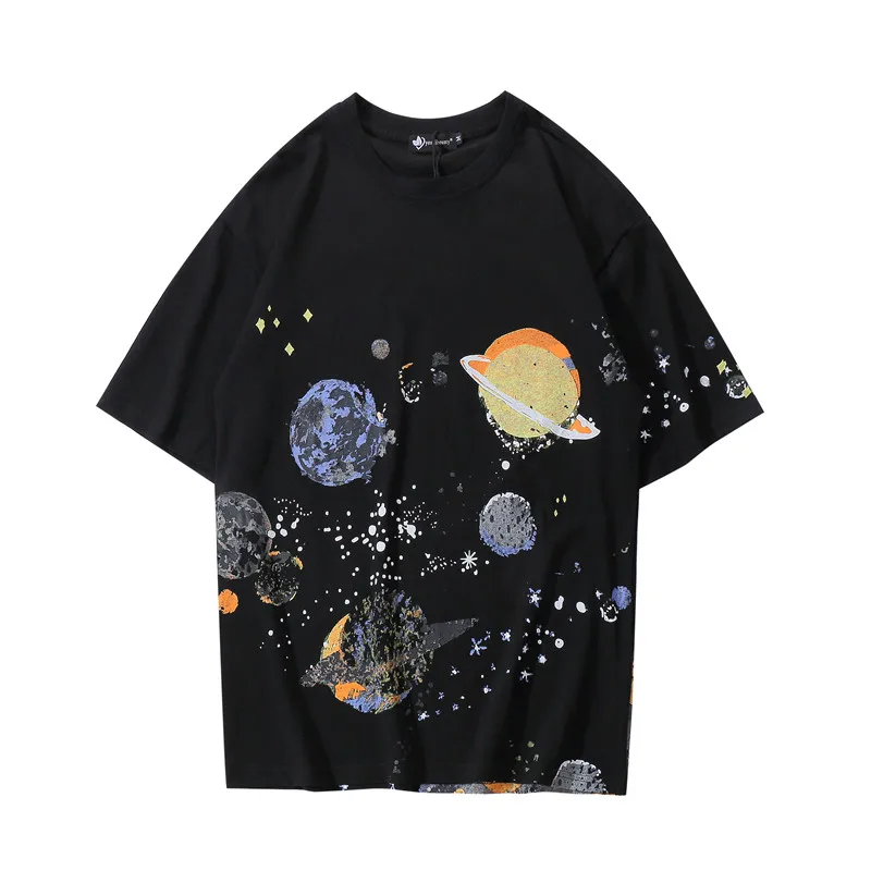 Летняя Новинка 2019 фирменный дизайн космическая планета футболка с принтом