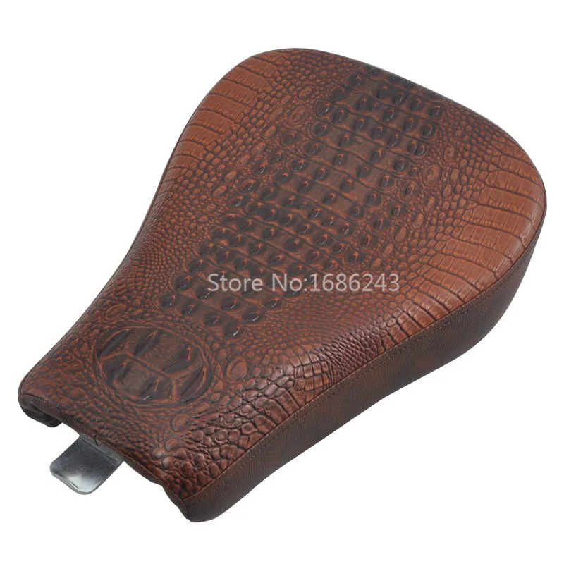 

Brown Alligator Emboss Leather Front Driver Seat Fit For Harley 48 XL1200X 10-15 11 12 13 14