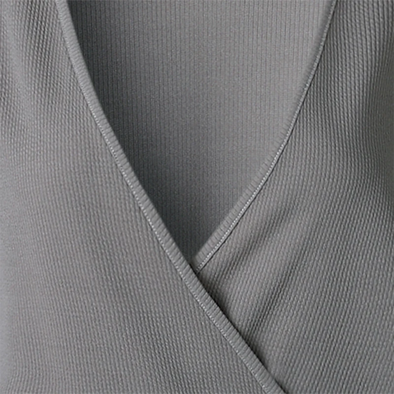 Для женщин Мода V образным вырезом с длинным рукавом вязаный свитер дамы