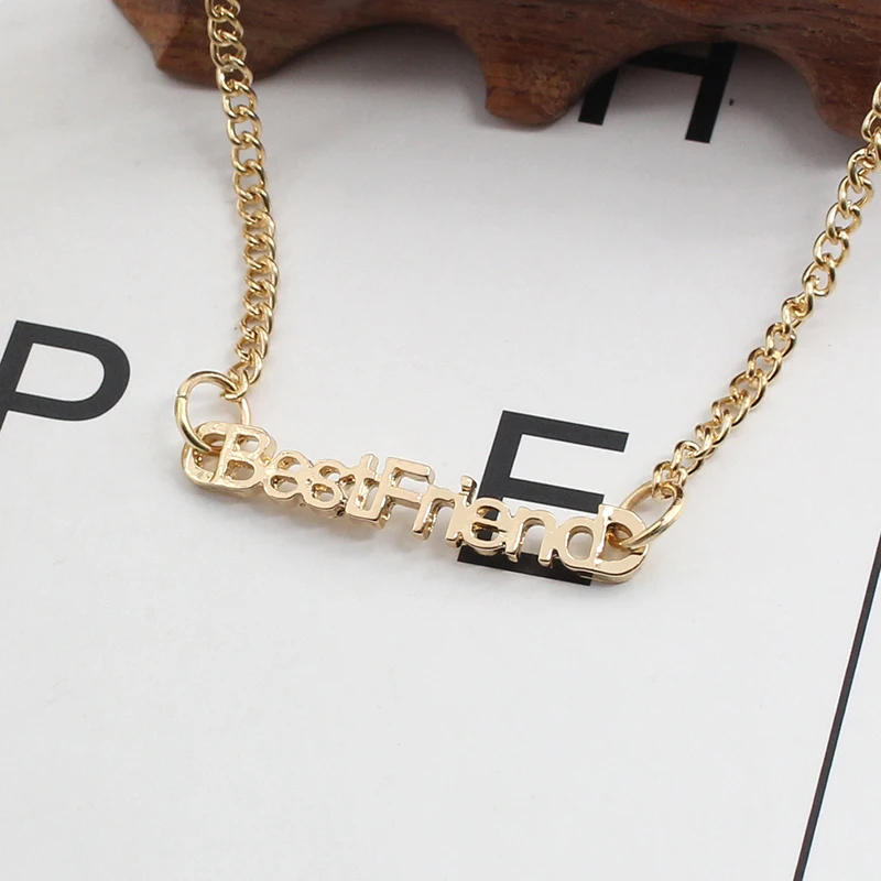 Подвеска для лучших друзей ожерелье золотистый и черный металл BFF буквы ключица