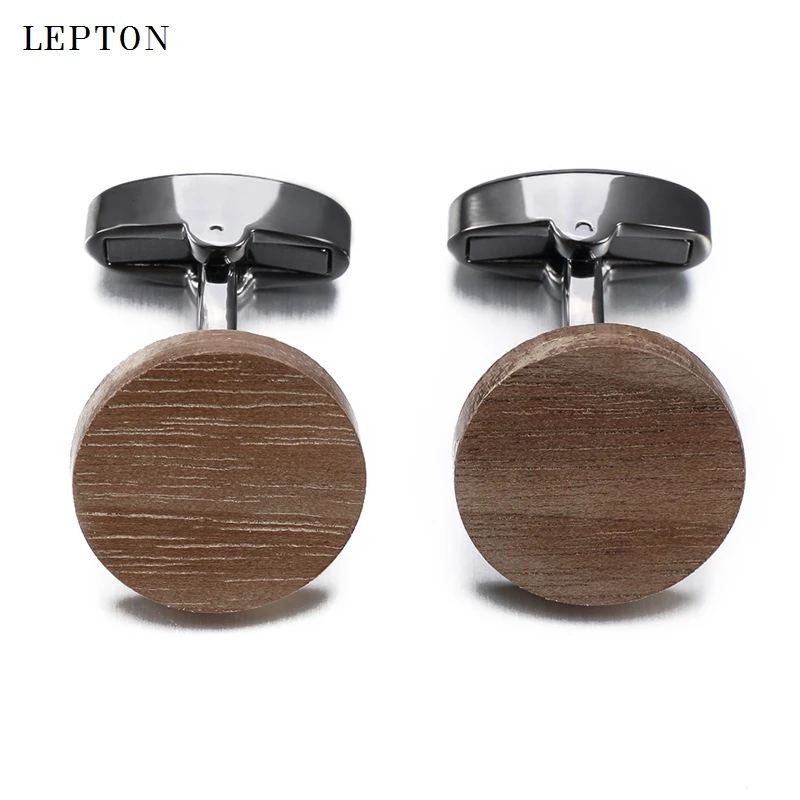 Лидер продаж запонки Lepton из орехового дерева для мужчин высококачественные