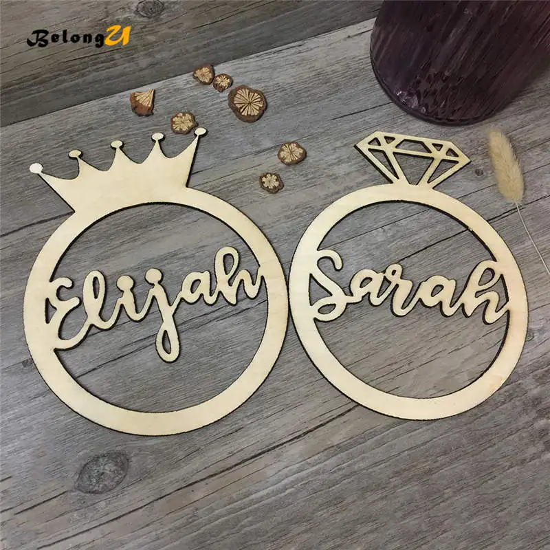 Custom Names Personalized Wedding Hanging Signs PhotoBooth Props Wood Decoration for Chair Sign Hoop Photo Booth Decor | Дом и сад