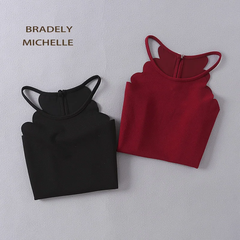 Женский хлопковый топ BRADELY michile Короткий трикотажный без рукавов с бретелькой
