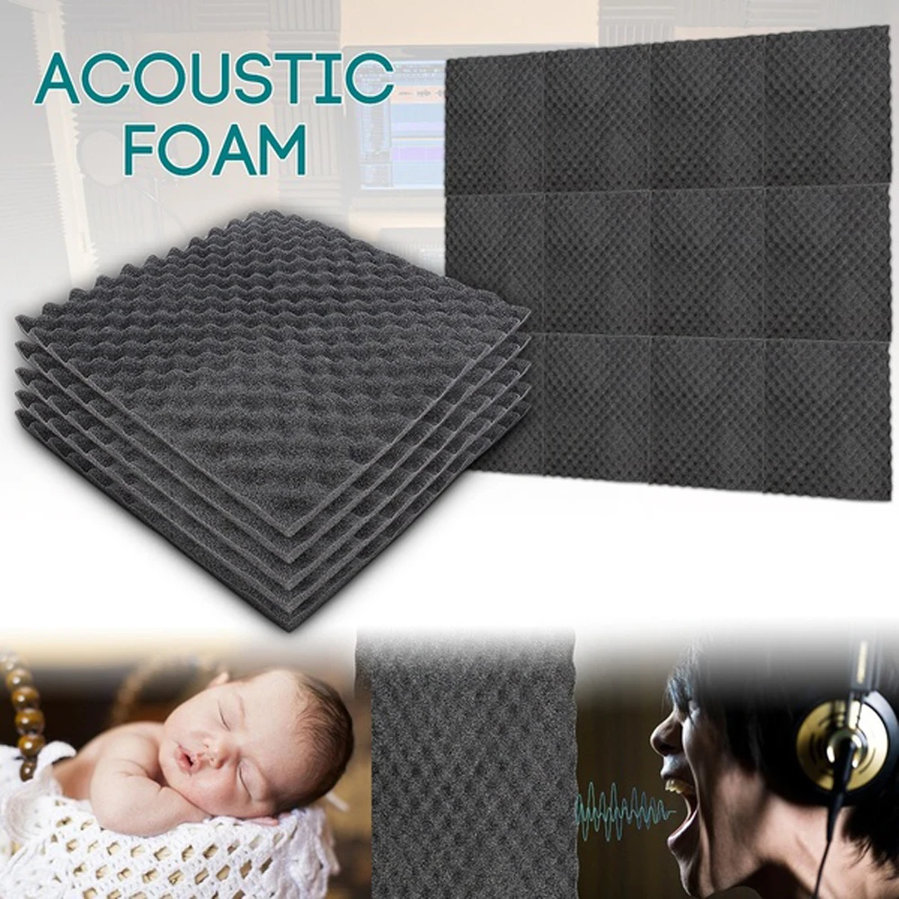 Recording Studio Soundproof Wedge Foam Video Room Sound Noise Insulation Sponge Wall Deadening |