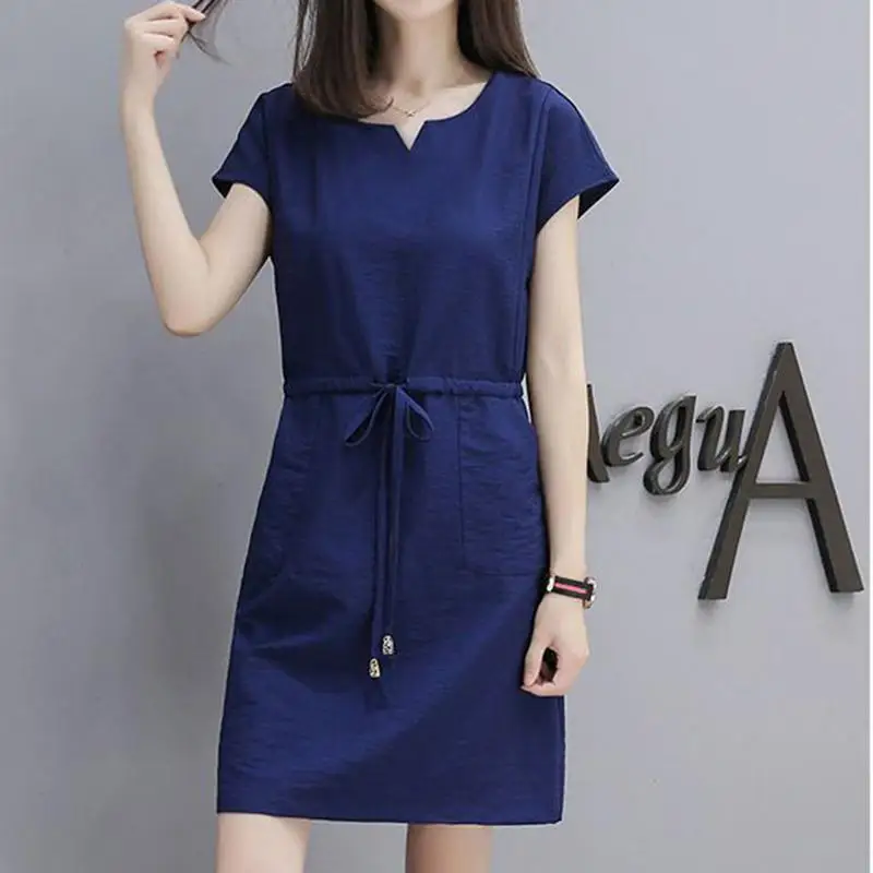 MISSKY женское мини платье однотонные Цвет короткий рукав свободная футболка с