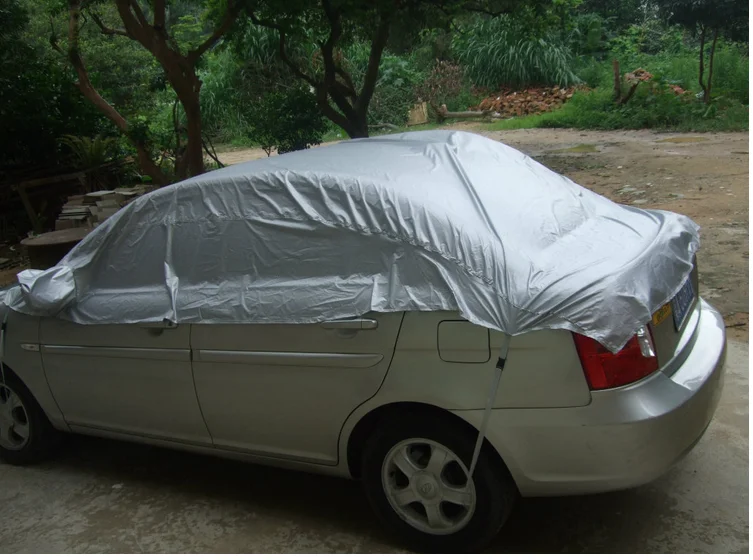 

KKMOON 335 * 150cm/270 * 150cm Prevent Heat Cold Sun Rain Snow Half Car Cover PVC Coating Cover