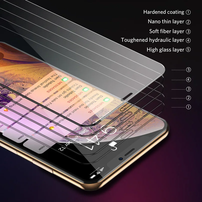 Закаленное стекло 9D для iPhone 6 6S 7 Plus полноэкранная защитная пленка из алюминиевого