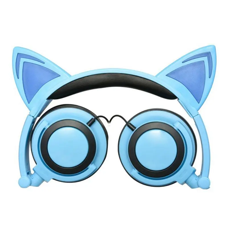 2019 Bluetooth наушники кошачьи беспроводные микрофон мигающие светящиеся с