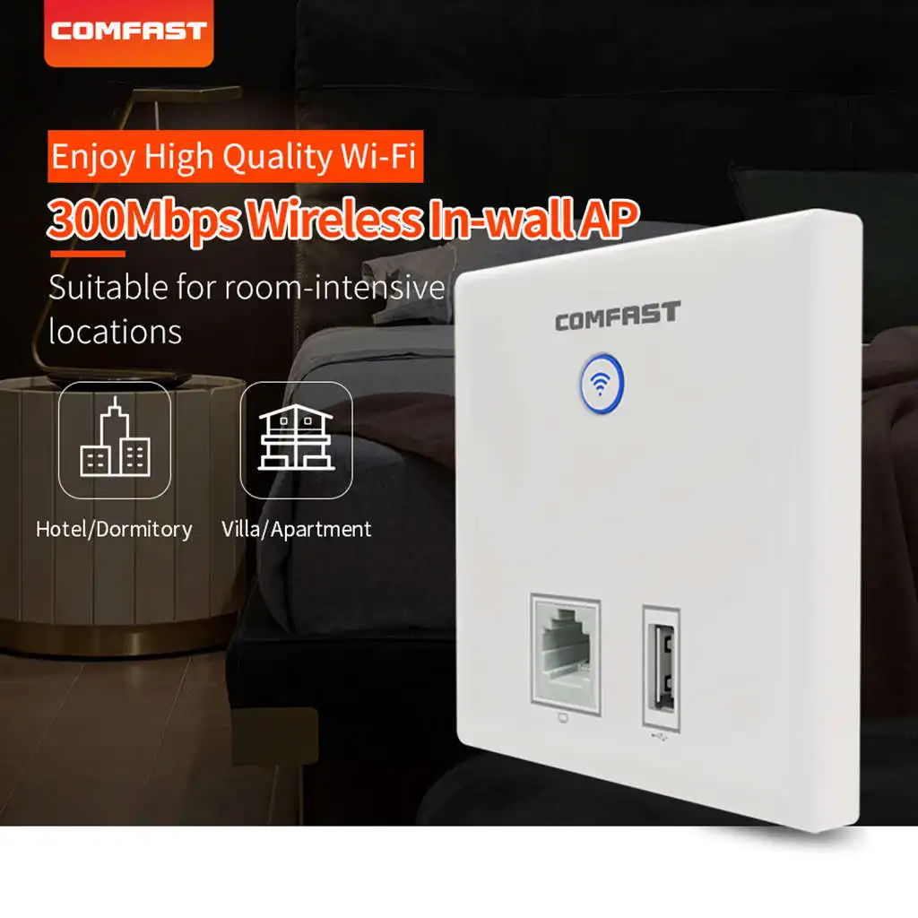 Comfast E533N 300 Мбит/с в стену Ap Точка доступа Wi Fi Беспроводной для отеля проект