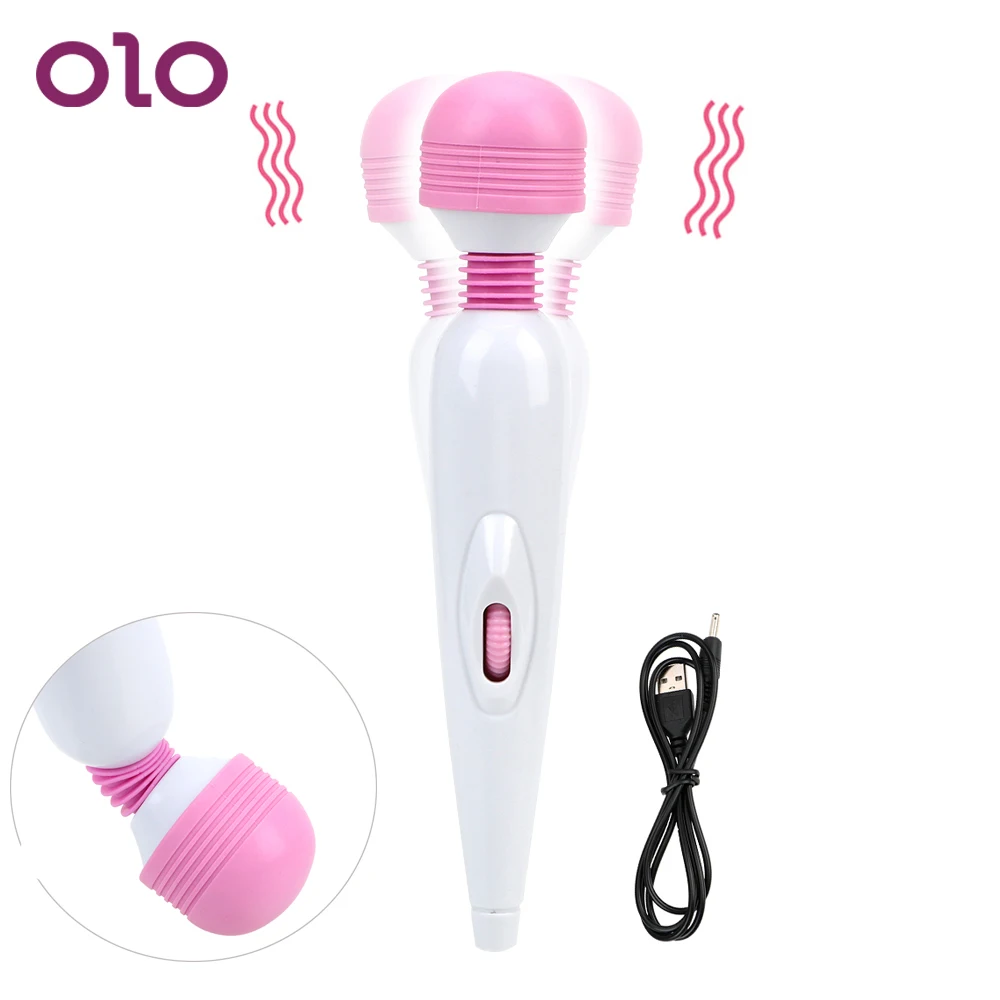 OLO Мощный Волшебная палочка Стимулятор клитора USB зарядка AV Вибраторы G-spot