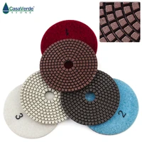 hot sale dc c3pp02 4 inch flexible diamond 3 step polishing pads 100mm copper bond dry and wet polishing for stone