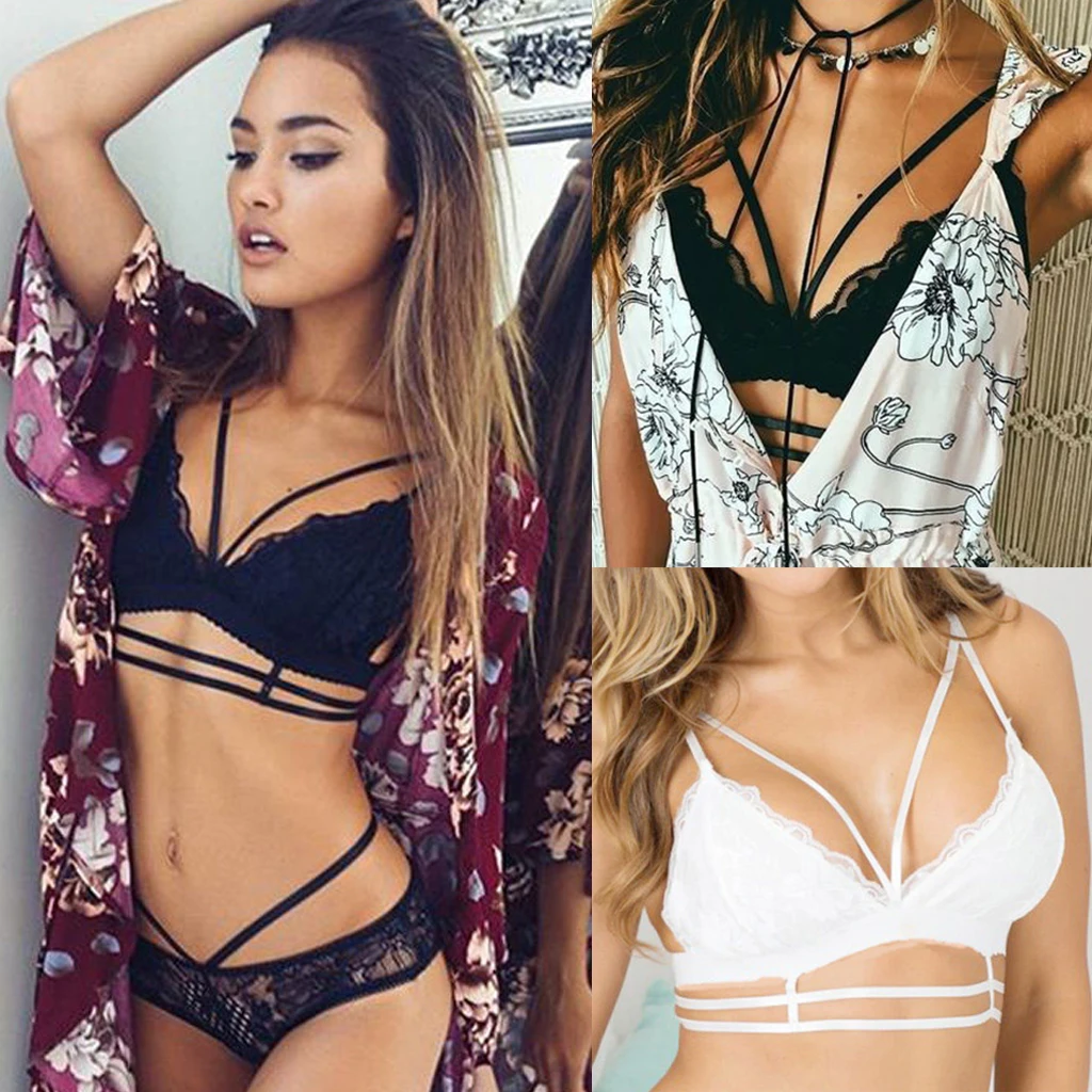 Пикантное женское нижнее белье кружевной y образный бюстгальтер Babydoll пуш ап