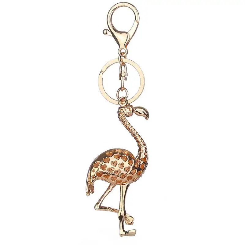 Popular Diamond Flamingo Key Ring Pendant Europe And The United States Keychain Bag Hanging Ornament Holiday Gift 1PC | Дом и сад