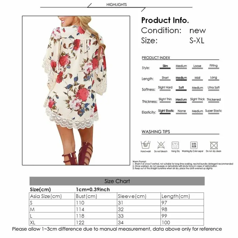 Женское шифоновое кимоно в стиле бохо свободное винтажное пляжное пальто-жакет с