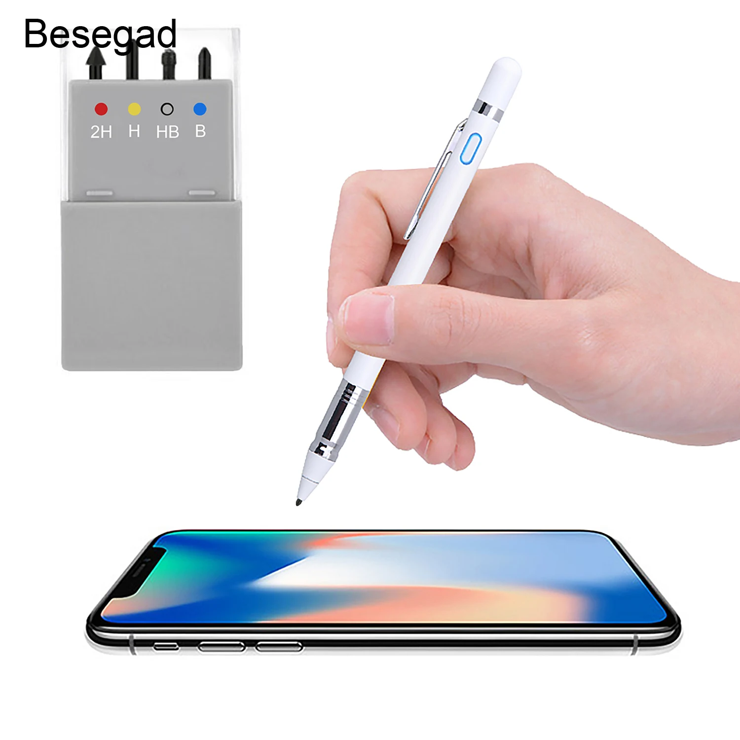 Besegad Portable Replacement Tips Tool Kit Set 2H H HB B for Microsoft Surface Pro5 Pro4 Capacitive Touch Stylus Pen | Компьютеры и