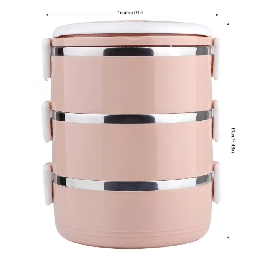 Трехслойная термо-Ланч-бокс из нержавеющей стали Штабелируемый герметичный