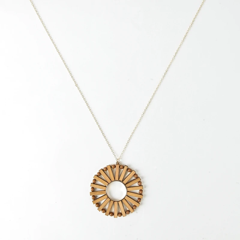 AL-ER30330/TRACYSGER/Bamboo hollow geometric circular necklace | Necklace