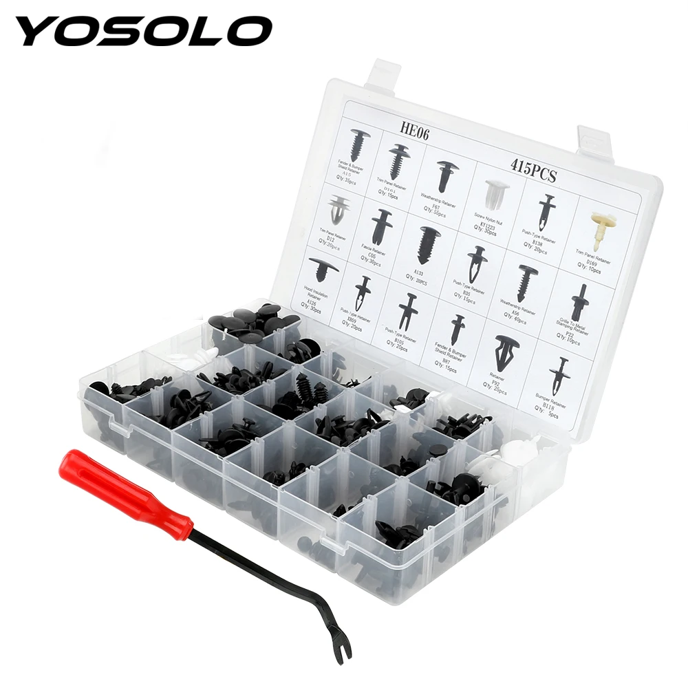 

YOSOLO 415 Piece/set Auto Fastener Rivet Trim For Toyota Camry Honda Ford Suzuki Car Auto Push Pin Bumper Clip