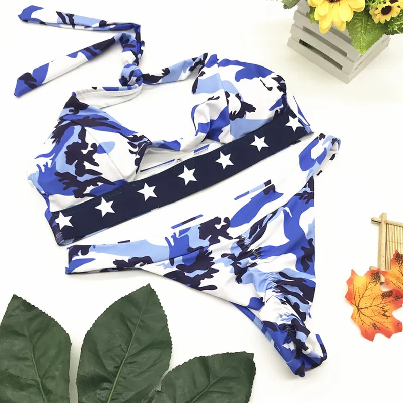 Летний женский комплект бикини из 2 предметов пуш-ап бандаж купальник купальный