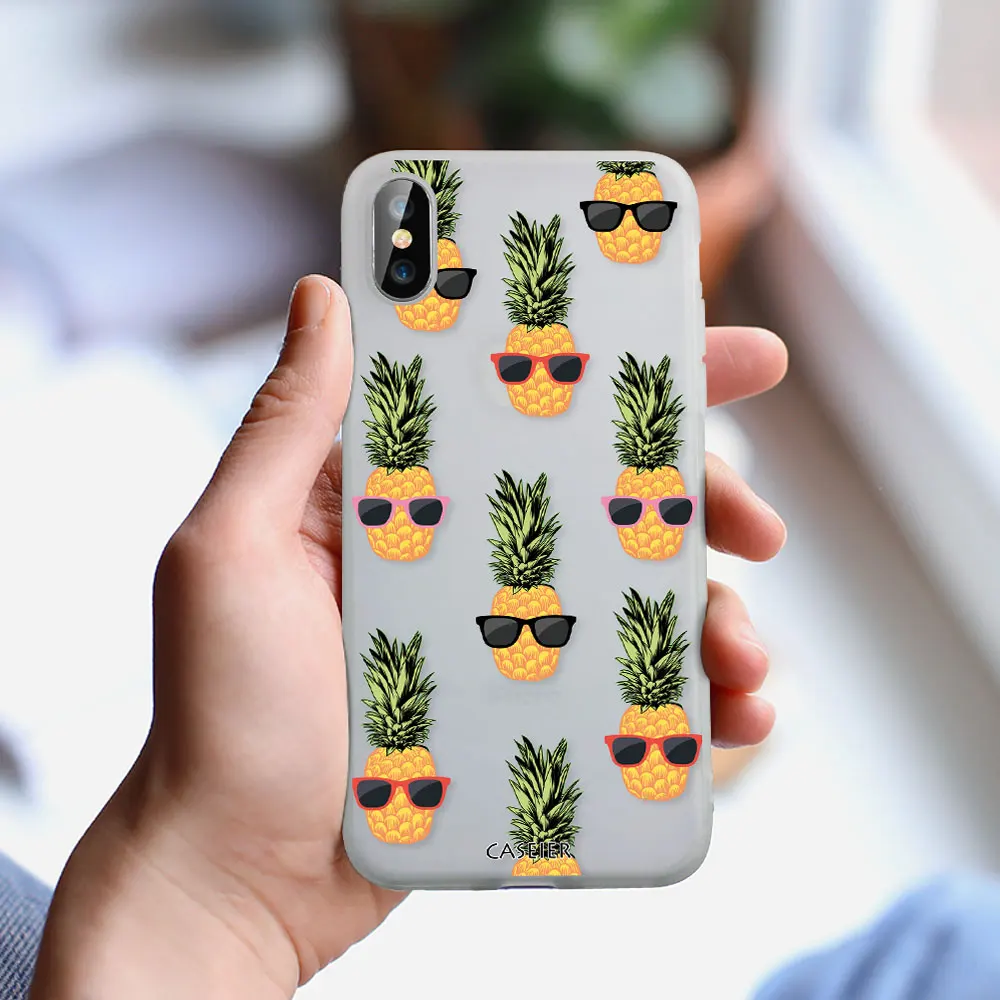 Для iPhone 7 8 чехол caseier летние чехлы для телефонов X XR XS Max 6 S Plus 5S se мягкий из ТПУ Funda |
