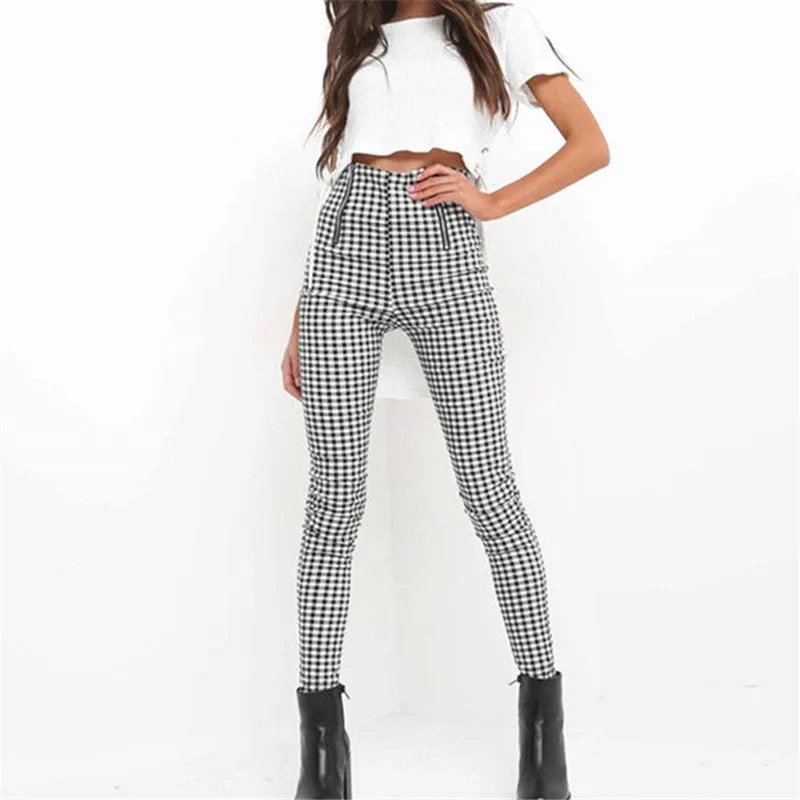 Новинка 2019 брендовые модные женские брюки в стиле США повседневные клетку