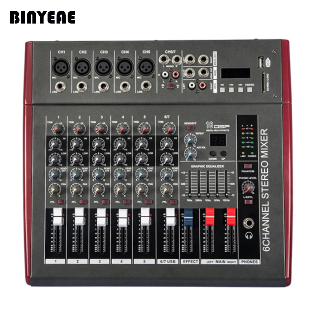 Профессиональный Мощный DJ микшер 500 Вт RMS MX702D 7 Канальный микшер|dj|dj mixerdj mixer professional