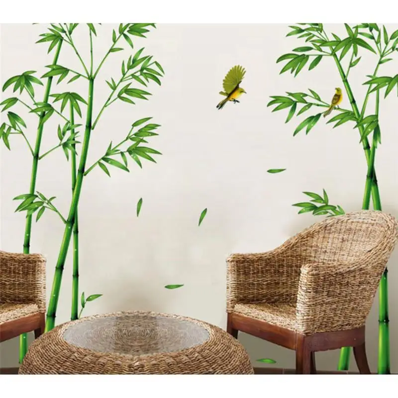 Creative Bamboo Pattern Wall Art Sticker Environmental Protection Bamboo Mural Sticker Wall Sticker For Living Room Bedroom