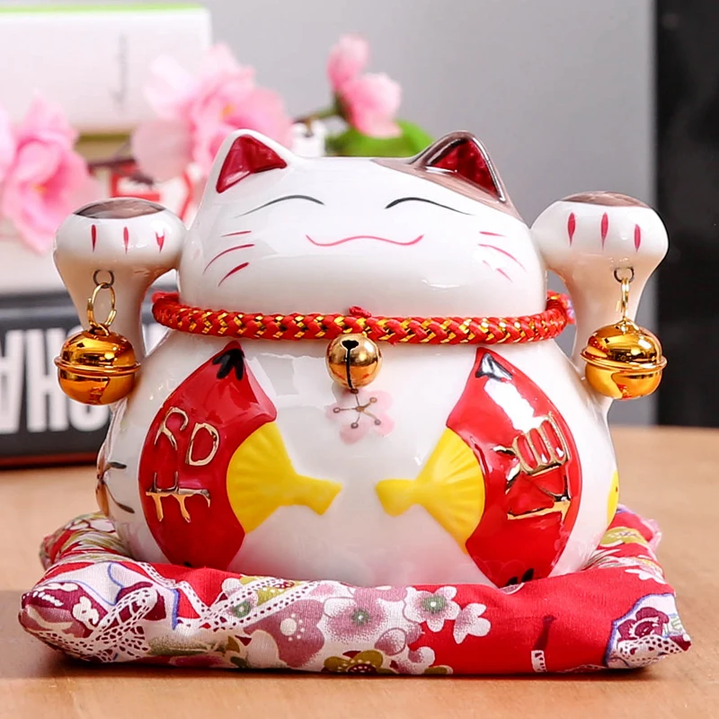 4 5 дюймов Maneki Neko керамический Lucky Cat домашний декор фарфоровые декоративные