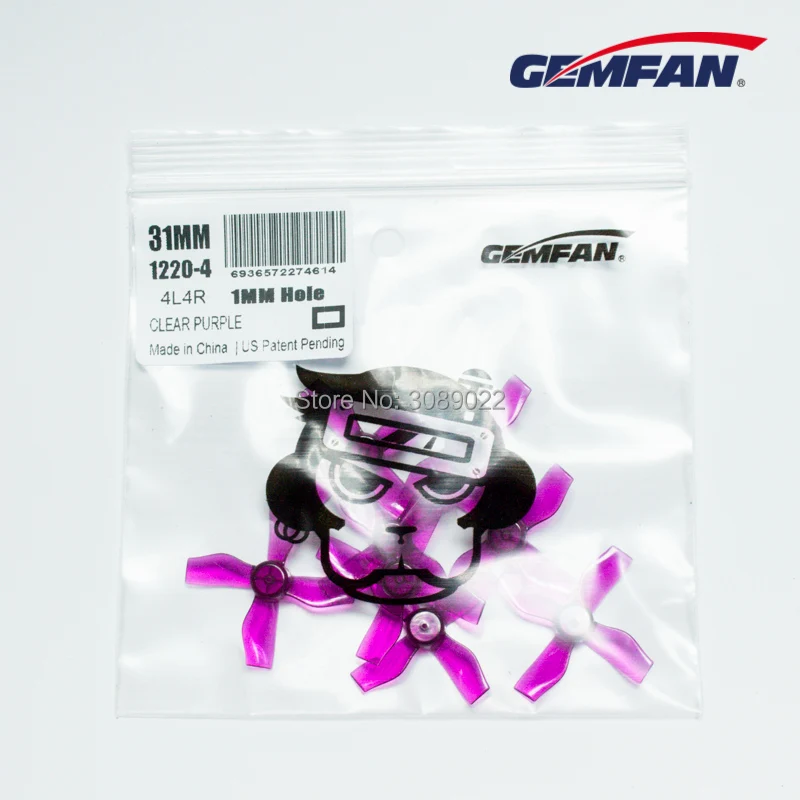 16 шт./8 пар GEMFAN 1220 31 мм 0 8 мм/1 отверстие 4 лопасти пропеллер PC CW CCW реквизит для 0703 1103