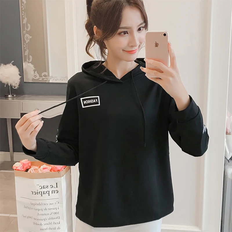 

Hoodies Women 2018 Female Fashion Solid Sweatshirts Long Sleeve Hoodies Women White Tracksuits Sportswear Moletom Feminino 2XL