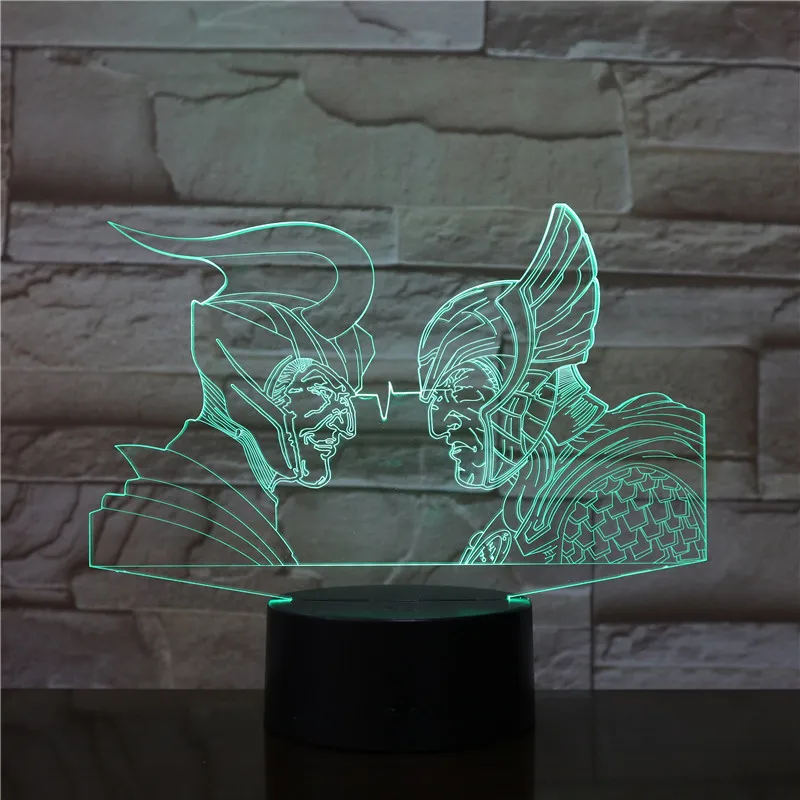 Ancient Greek Roman Warriorss 3D Night light USB LED Table Lamp Multicolors Lighting Visual Touch Cool Figure Kids Toys 2484 | Лампы и