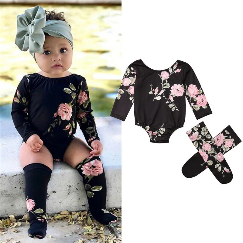 Emmababy одежда для маленьких девочек боди летняя Цветочная Одежда комбинезон +