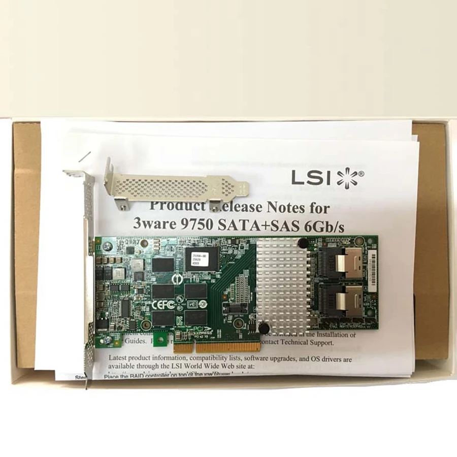 Eastforfuy LSI 3ware 9750 8i LSI00214 PCI E2.0x8 LSISAS2108 512MB Cache Controller SFF8087 MiniSAS SAS Cable в комплект не