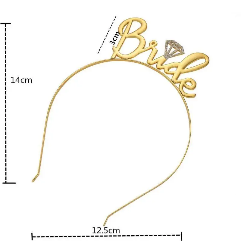 1pc Bride Bridesmaid Crown Tiara Headband Wedding Engagement Party Supplies Elegant Fashion Golden Girls Crowns S3 | Дом и сад
