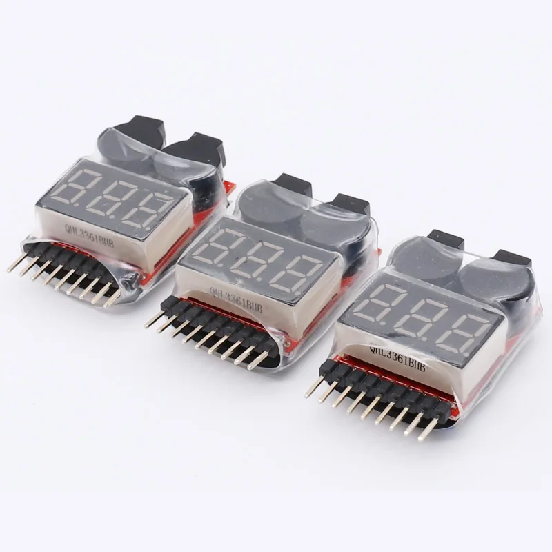 5/10/20/50/100pcs Lipo Battery Voltage Tester volt meter monitor buzzer Alarm 1-8s3.7V-22.2V