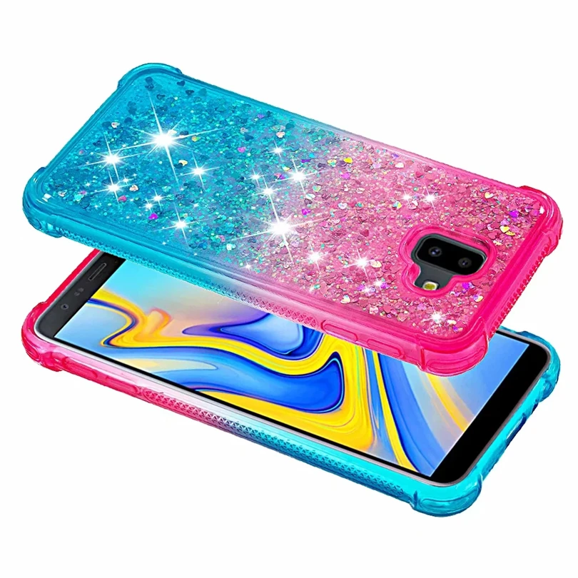 Case Gradient Quicksand TPU Bumper Cover For Samsung J6 J4 Plus A9 A7 2018 Shockproof Cases Galaxy A10 M10 M20 DYee |