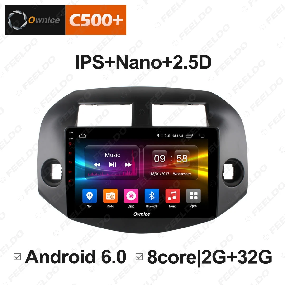 FEELDO 10 1 &quot2.5D Nano IPS экран Android 6 0 Octa Core/DDR3 2G/32G/4G LTE автомобильный медиаплеер для RAV4 2007