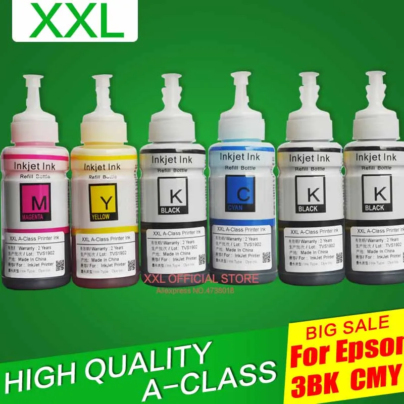 Набор чернил Refil для Epson L200 L210 L220 L222 L 200 210 220 222 664 T6641 ECOTANK | Компьютеры и офис