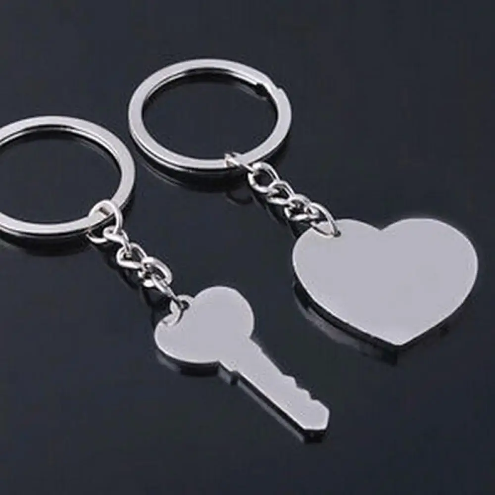 1 Pair I LOVE YOU Letter Heart Arrow Key Lock Couple Chain Ring Keyring Keyfob Valentine's Day Wedding Lover Gift | Украшения и