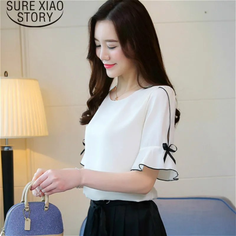 Blusas mujer de moda 2019 Женские топы и блузки офисные женские короткие однотонные