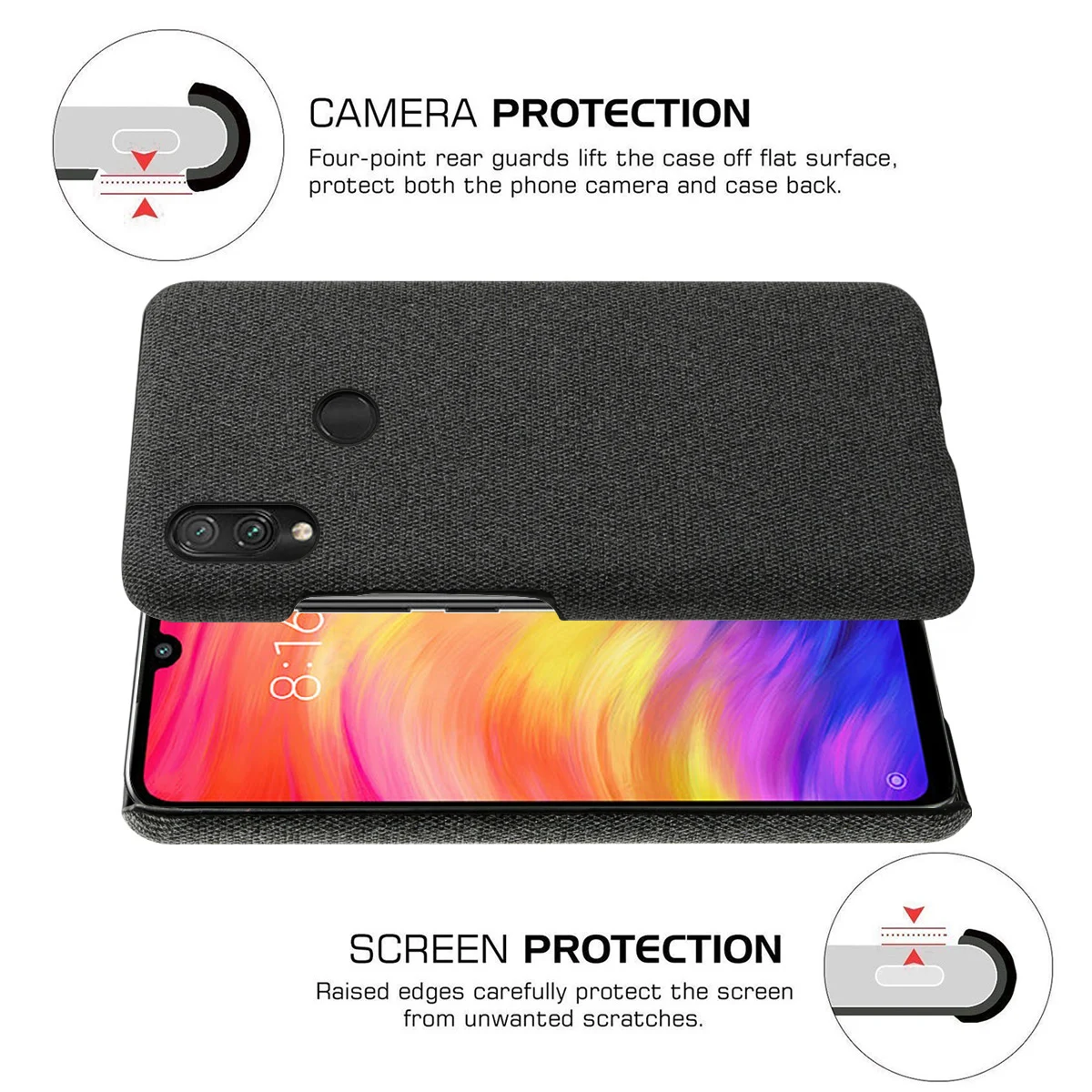 Для Xiao mi Red Note 7 чехол ультра тонкий жесткий PC фетровый тканевый противоударный