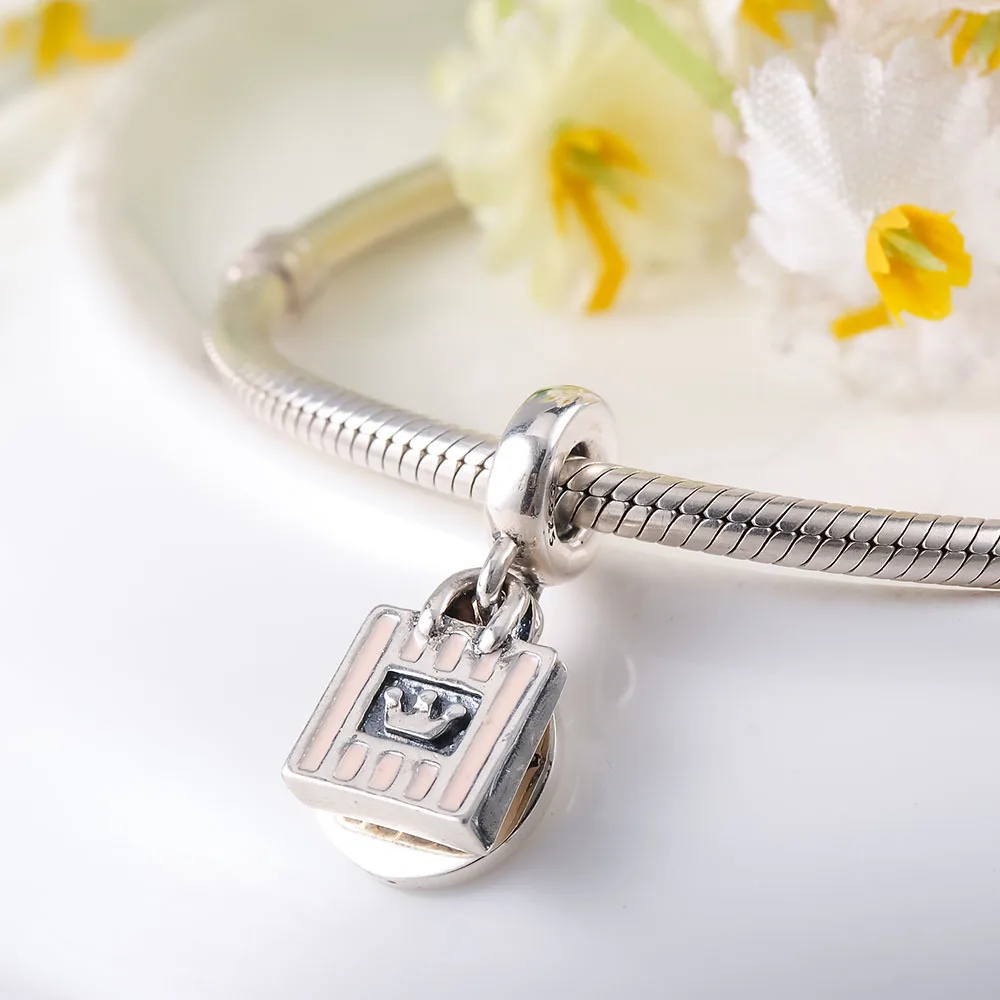 Devolove 925 стерлингового серебра королева шоппинга сумка кулон Бусины fit Pandora